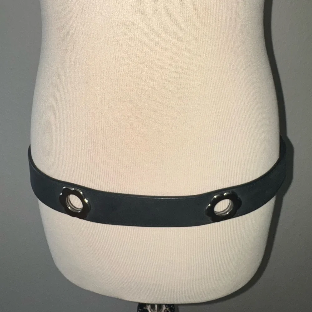 Hipwear leather belt black belt  -flower